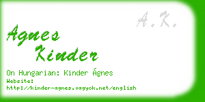 agnes kinder business card